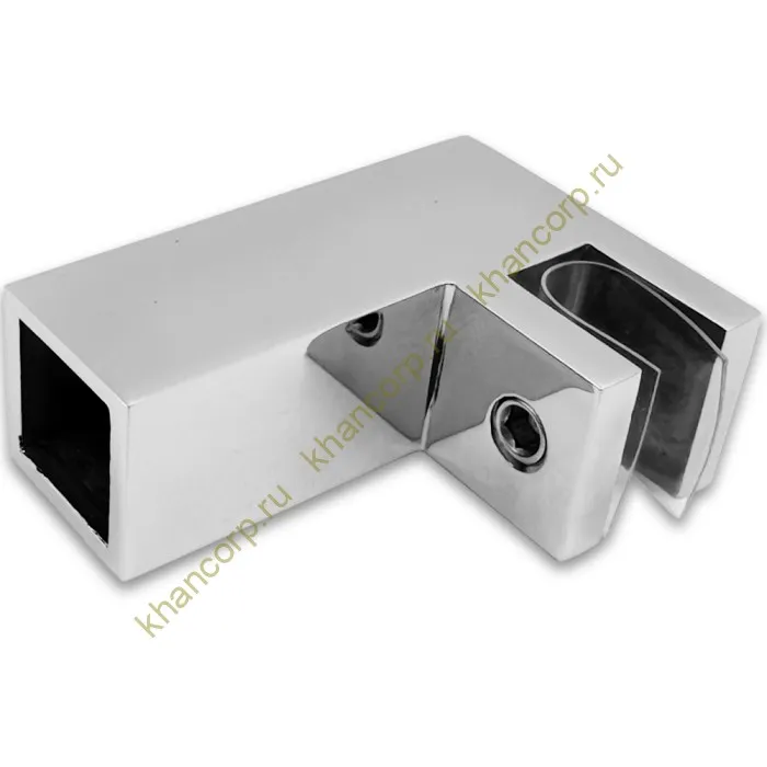 Держатель стекла FDC-61, 15х15 торцевой 90°, нержавейка/полированный