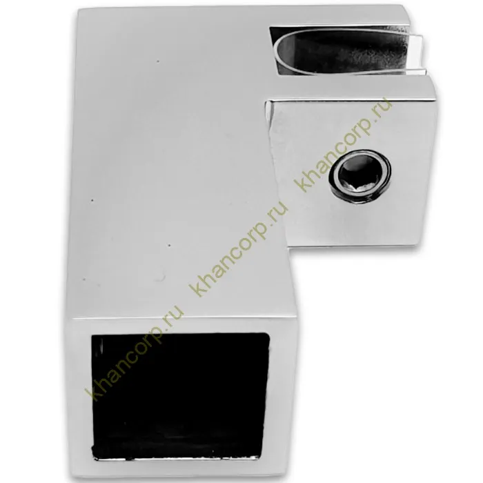 Держатель стекла FDC-61, 15х15 торцевой 90°, нержавейка/полированный