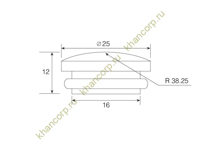 Заглушка FDS-74 для трубы 25 мм Торцевая, нержавейка/матовый