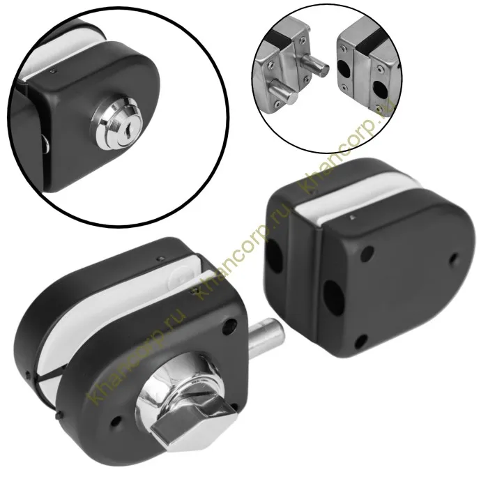 Замок зажимной FKZ-36.1 (без отверстия) ключ/защелка, черный