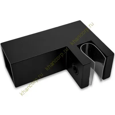 Держатель стекла FDC-61, 15х15 торцевой 90°, нержавейка/черный
