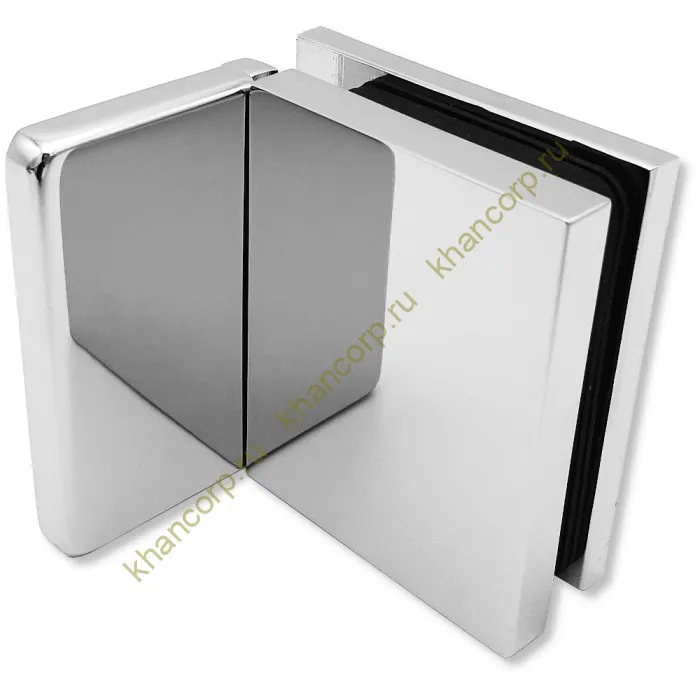 Коннектор Пегас FDK-105, 56х50 мм стена-стекло 90° латунь/хром