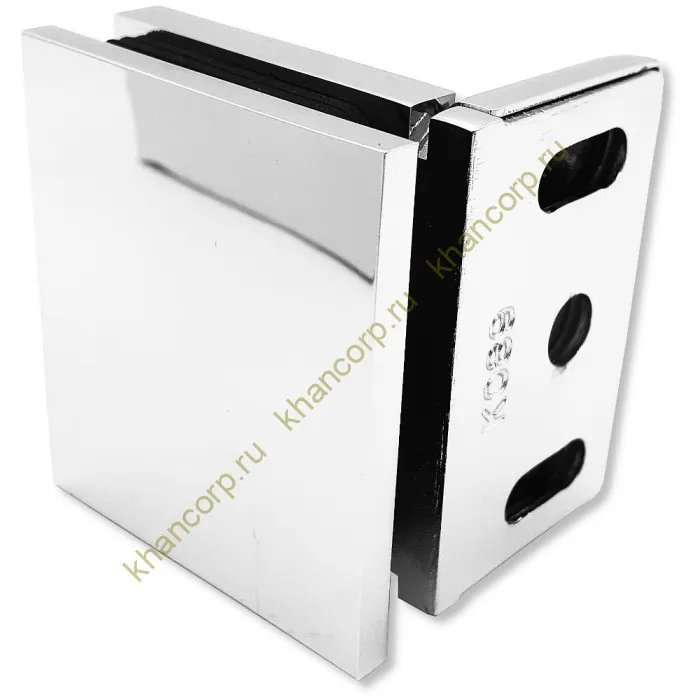 Коннектор Пегас FDK-105, 56х50 мм стена-стекло 90° латунь/хром