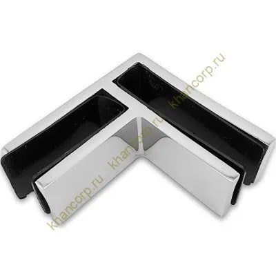 Крепление стекла FKK-202, 67х66 мм стекло-стекло 90°, нержавейка/полированный