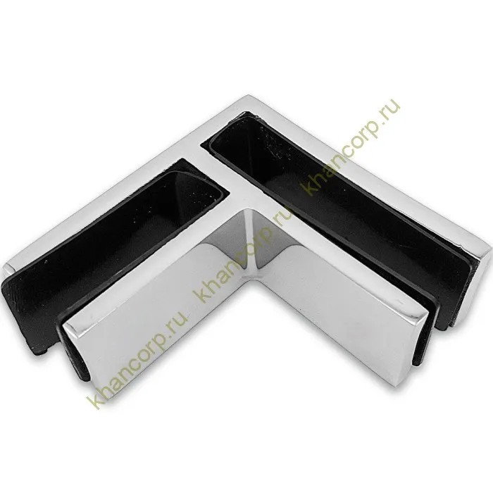 Крепление стекла FKK-202, 67х66 мм стекло-стекло 90°, нержавейка/полированный