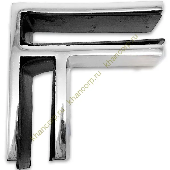 Крепление стекла FKK-202, 67х66 мм стекло-стекло 90°, нержавейка/полированный