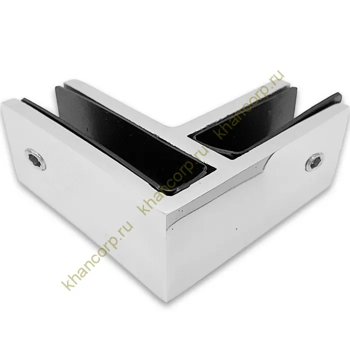 Крепление стекла FKK-202, 67х66 мм стекло-стекло 90°, нержавейка/полированный