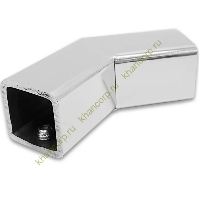 Соединитель FDC-62 трубы 15х15 угловой 135°, нержавейка/полированный