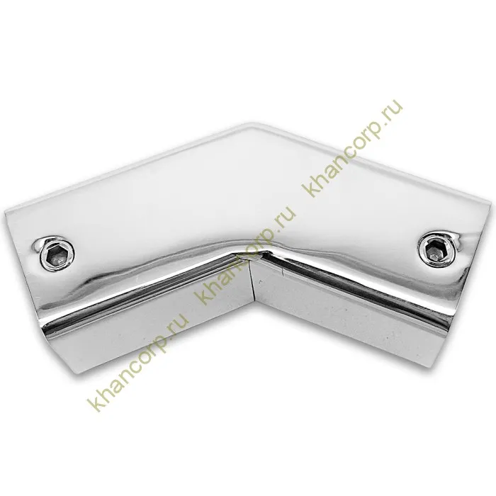 Соединитель FDC-62 трубы 15х15 угловой 135°, нержавейка/полированный