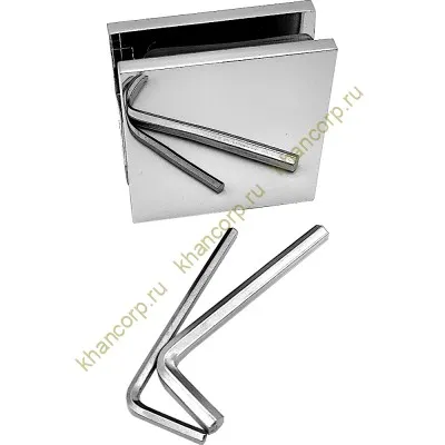 Коннектор Альфа α FDK-12 стена-стекло 90˚, цинк/хром