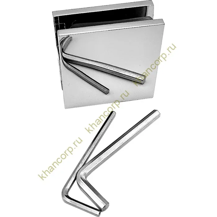 Коннектор Альфа α FDK-12 стена-стекло 90˚, цинк/хром