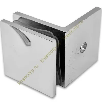 Коннектор Альфа α FDK-13 стена-стекло 90˚ с пластиной, цинк/хром