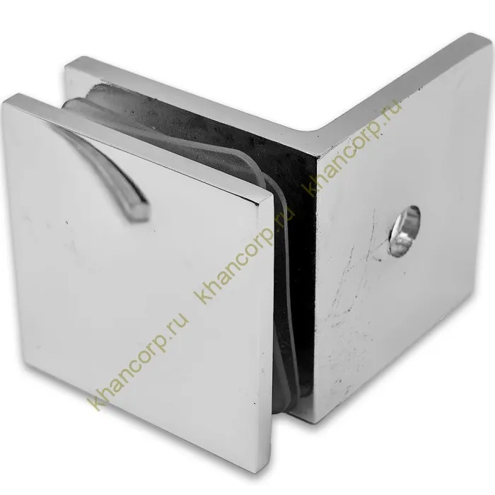 Коннектор Альфа α FDK-13 стена-стекло 90˚ с пластиной, цинк/хром