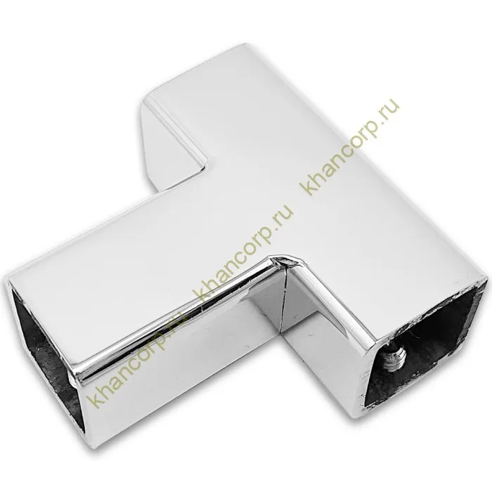 Соединитель FDC-63 трубы 15х15 Т-образный, нержавейка/полированный