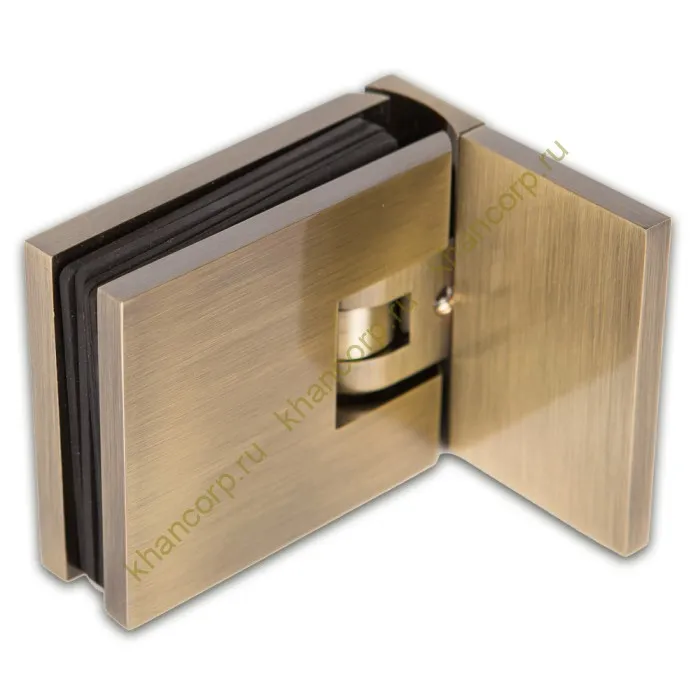 Петля Аврора FDP-180 стена-стекло 90˚ с крышками, латунь/бронза