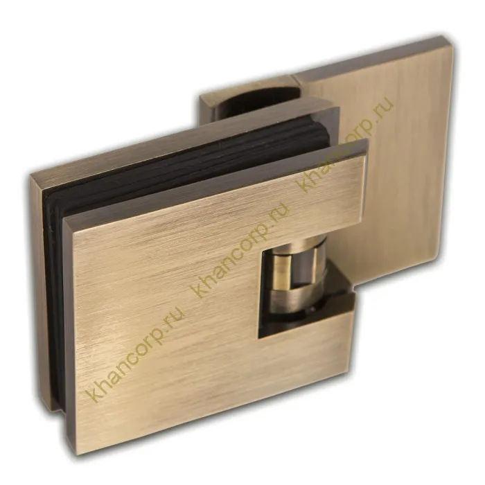 Петля Аврора FDP-180 стена-стекло 90˚ с крышками, латунь/бронза