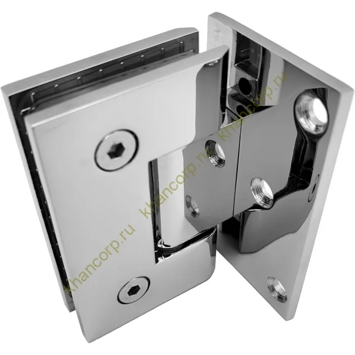 Петля Альфа α FDP-10 стена-стекло с боковым креплением, цинк/хром