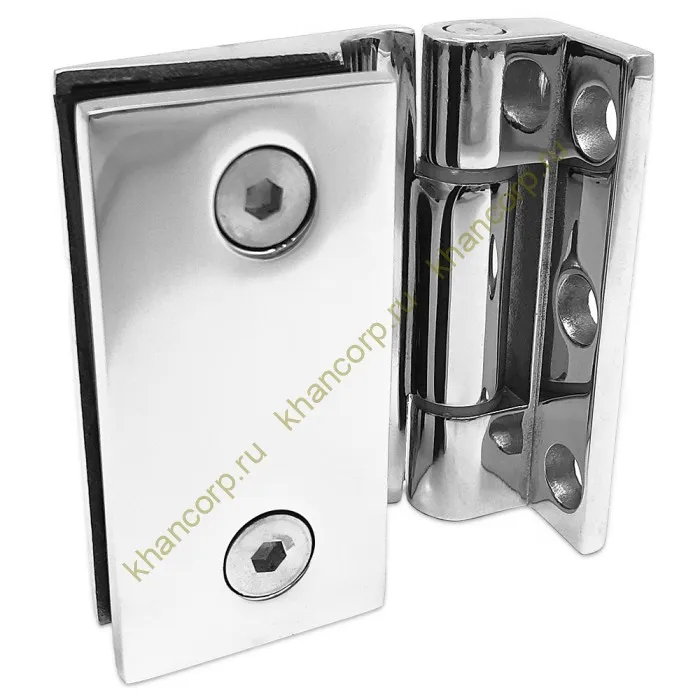 Петля Европа FDP-114 стена-стекло 90° без крышек, нержавейка/полированный