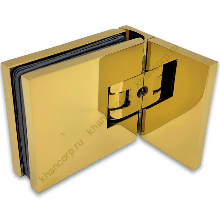 Петля Аврора FDP-180 стена-стекло 90˚ с крышками, латунь/золото