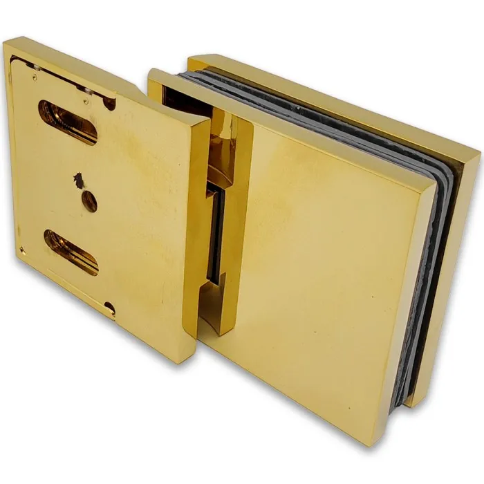 Петля Аврора FDP-180 стена-стекло 90˚ с крышками, латунь/золото