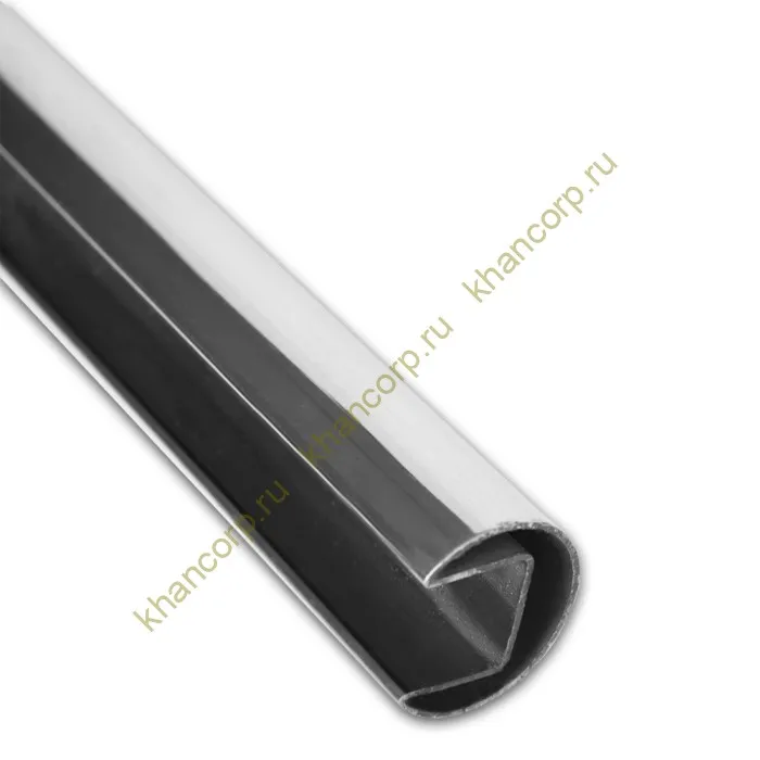 Поручень FOP-220 круглый Ø42.4 мм с пазом 24х24 длина 6 м, нержавейка/полированный