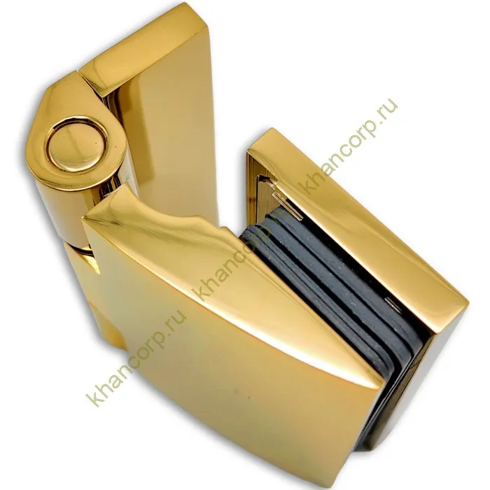 Петля Европа FDP-118 стена-стекло 90° с крышками, латунь/золото