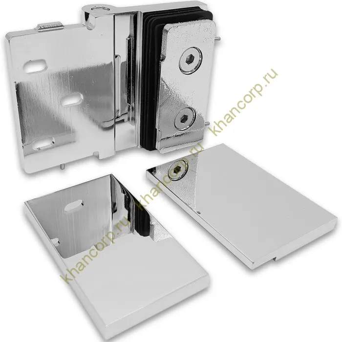 Петля Майя FDP-172 стена-стекло 90˚ открывание внутрь, латунь/хром