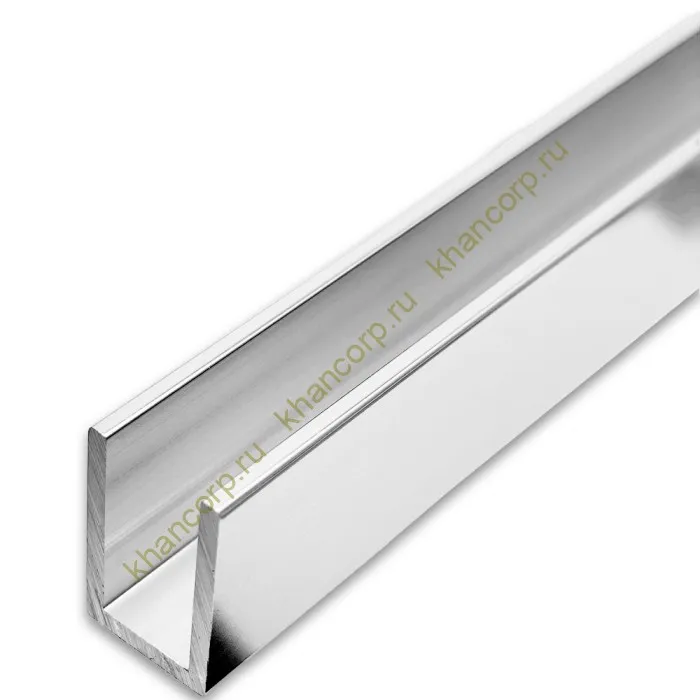 Профиль FDPA-50.22 п-образный 20х13х2 мм под стекло 8мм, 2.2 м, алюминий/полированный