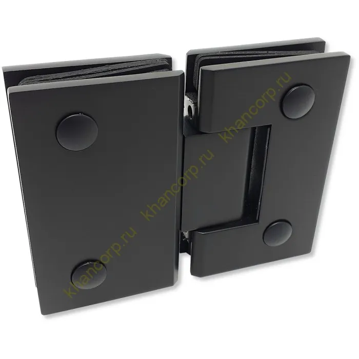 Петля Альфа α FDP-152 Премиум стекло-стекло 180˚, нержавейка/черный