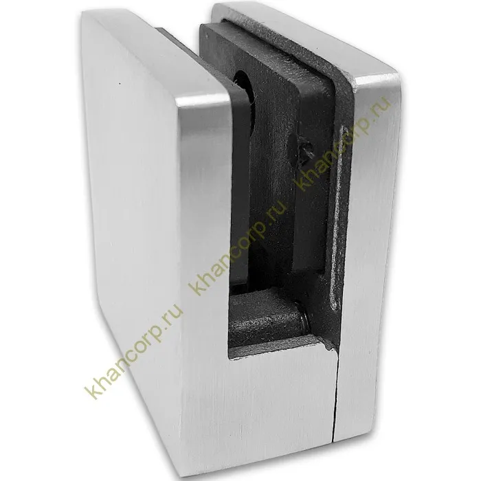 Крепление стекла FKK-83, 45х45х26 к плоской трубе или полу, литое, нержавейка/матовый