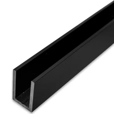 Профиль FDPA-60.3 п-образный 19х14,5х2 мм под стекло 10 мм, 3 м, алюминий/черный