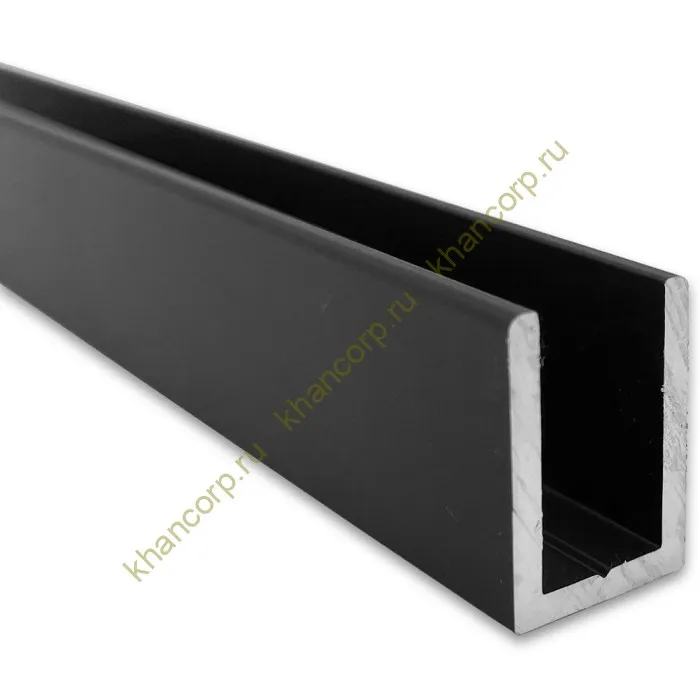 Профиль FDPA-60.3 п-образный 19х14,5х2 мм под стекло 10 мм, 3 м, алюминий/черный