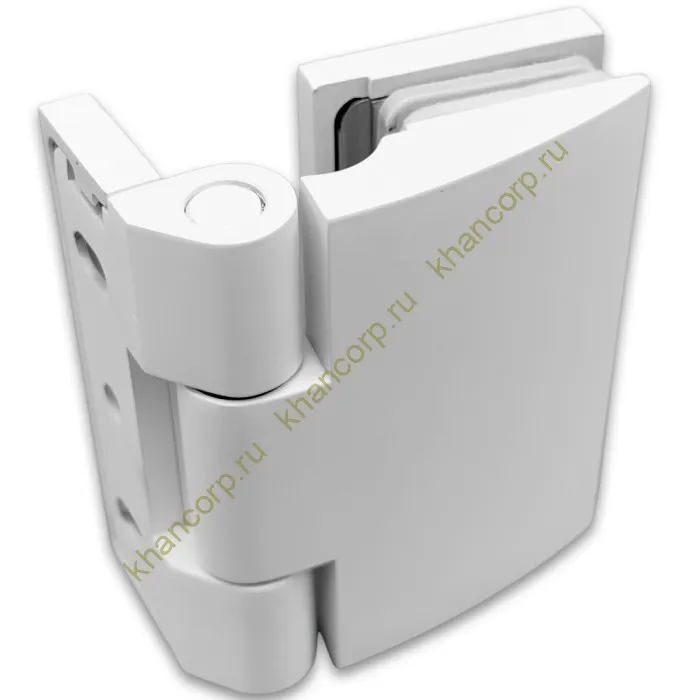 Петля Европа FDP-118 стена-стекло 90° с крышками, латунь/белый