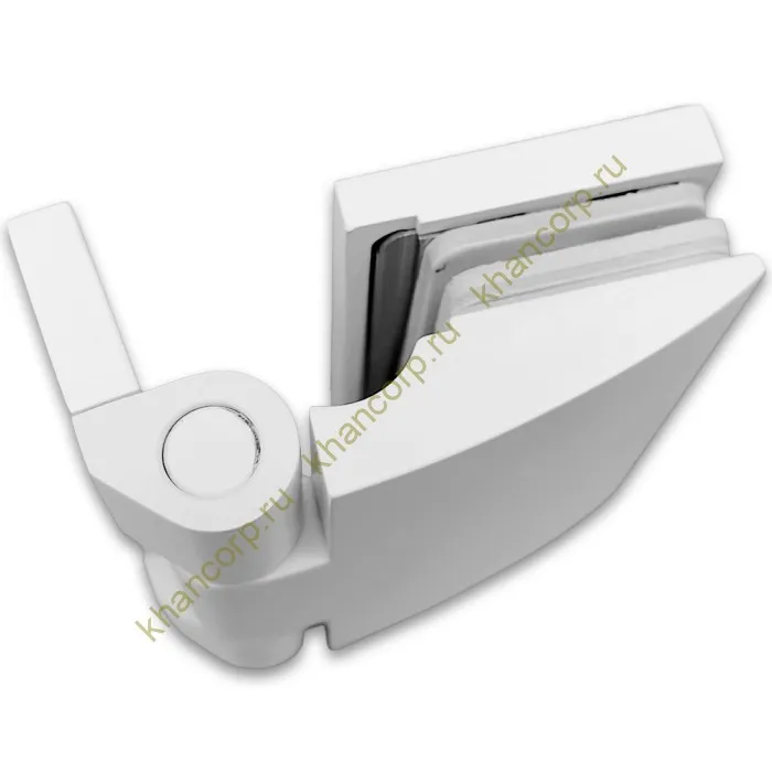Петля Европа FDP-118 стена-стекло 90° с крышками, латунь/белый