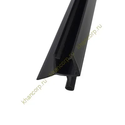Уплотнитель нижний с каплей черный 2.2 м под стекло 8 мм FDPP-100.8