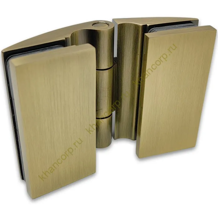 Петля Европа FDP-119 стекло-стекло 180˚ с крышками, латунь/бронза