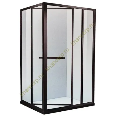 Угловой раздвижной комплект Клио FDS-103, 1200х1200х2000 мм для стекла 8 мм, дверь 650 мм, нержавейка/черный