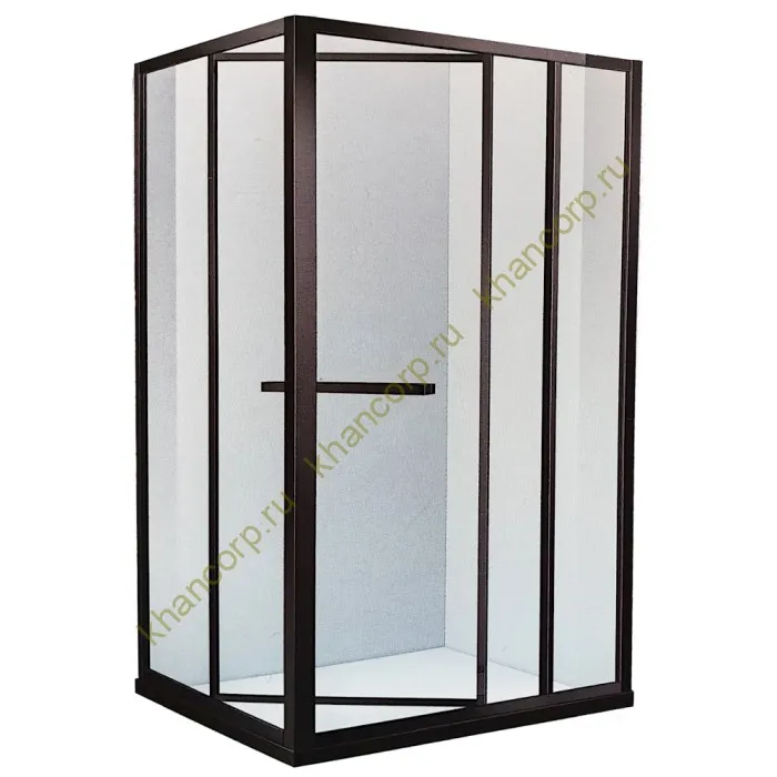 Угловой раздвижной комплект Клио FDS-103, 1200х1200х2000 мм для стекла 8 мм, дверь 650 мм, нержавейка/черный