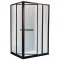 Угловой раздвижной комплект Клио FDS-103, 1200х1200х2000 мм для стекла 8 мм, дверь 650 мм, нержавейка/полированный