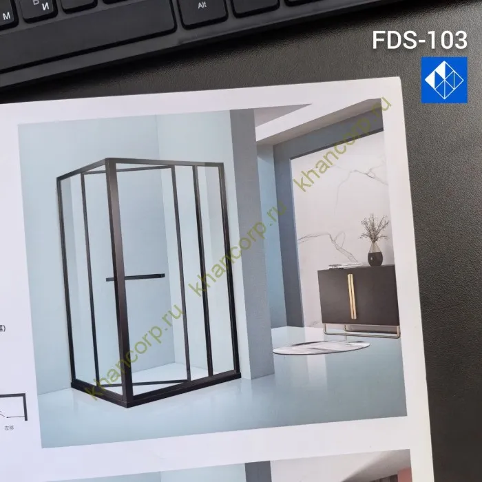 Угловой раздвижной комплект Клио FDS-103, 1200х1200х2000 мм для стекла 8 мм, дверь 650 мм, нержавейка/полированный