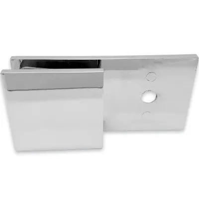 Коннектор Альфа α FDK-15 стена-стекло 180˚ с пластиной, цинк/хром