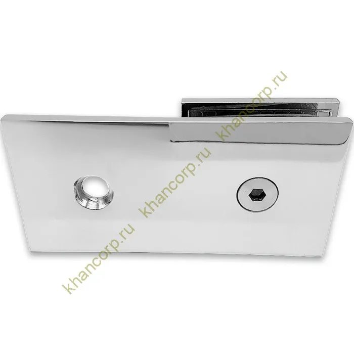 Коннектор Альфа α FDK-15 стена-стекло 180˚ с пластиной, цинк/хром