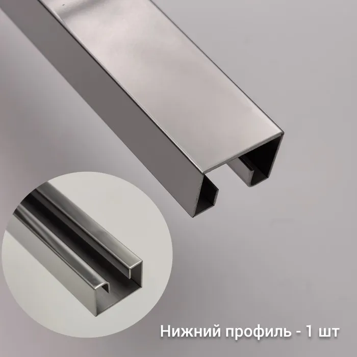 Трапециевидный распашной комплект Юнона FDS-104, 750х620х750х2000 мм, нержавейка/черный