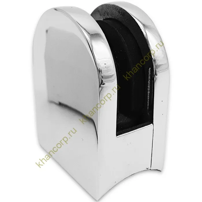 Крепление стекла FKK-80, 40х50х27 к круглой трубе Ø38 литое, нержавейка/полированный