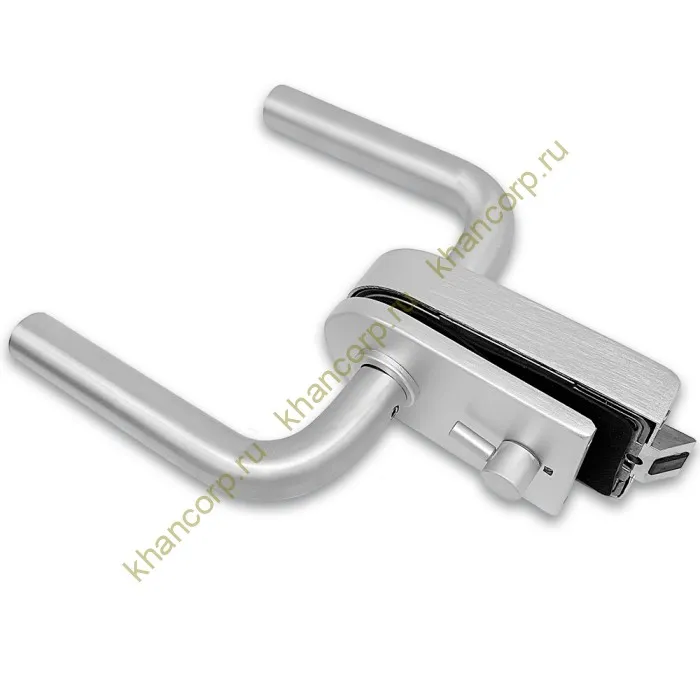 Замок сантехнический FMZ-32.1 для двери из стекла, с притвором, алюминий/анодированный