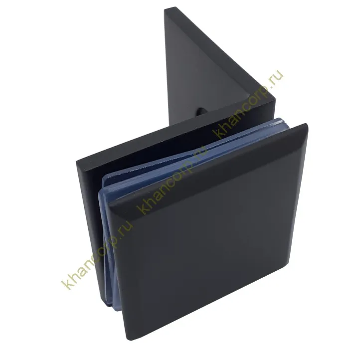 Коннектор Бета β FDK-23 стена-стекло 90˚ с пластиной, нержавейка/черный