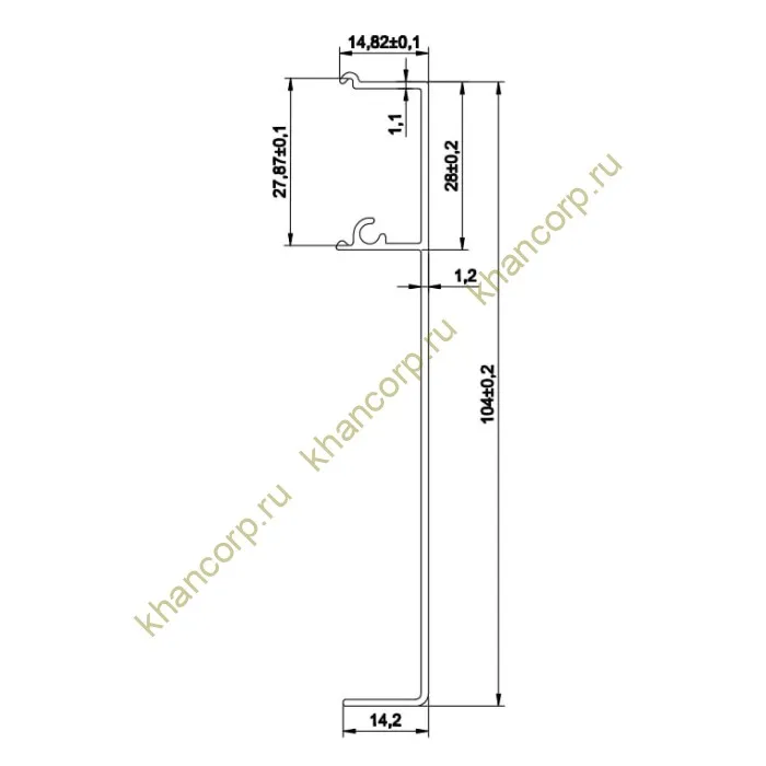 Крышка трека FDS-152.4 раздвижной системы FDS-15/FDS-20.21/FDS-20.31 длина 4 м, алюминий/анодированный