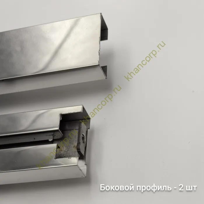 Трапециевидный распашной комплект Юнона FDS-104, 750х620х750х2000 мм, нержавейка/полированный