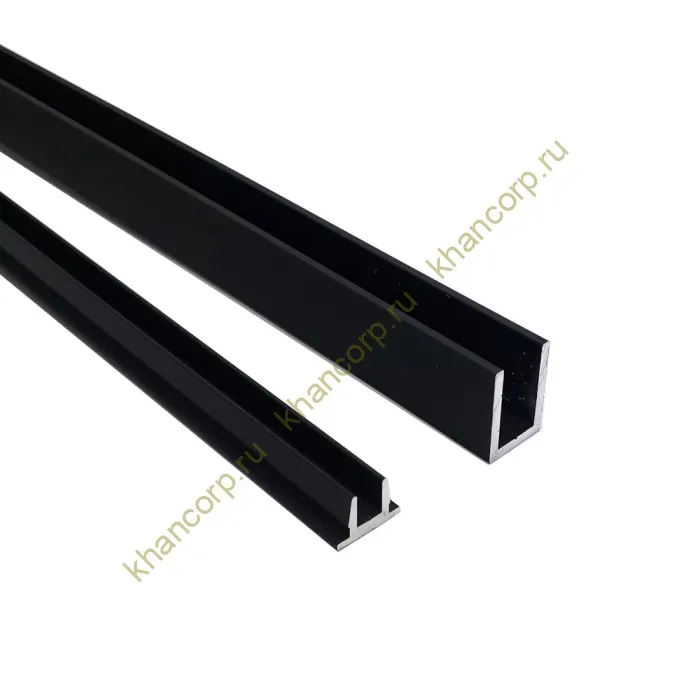 Верхняя заглушка FDPA-500.1 для п-образного профиля 19х13х2 мм,1 м, алюминий/черный