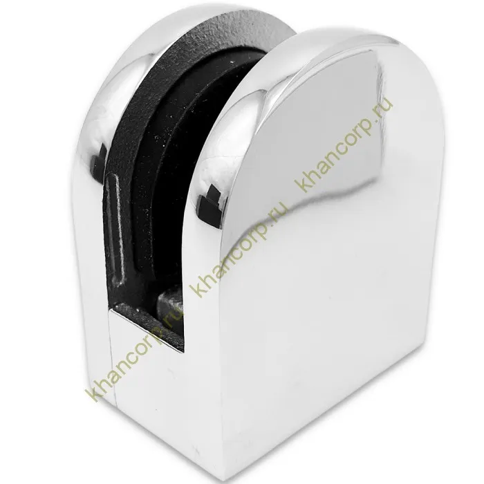 Крепление стекла FKK-82, 46х40х25 к плоской трубе или полу, литое, нержавейка/полированный